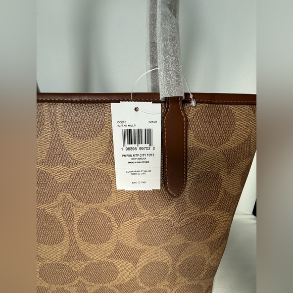 NWT Coach City Tote Bag In Signature Canvas With Halloween Print CCE70 - Picture 5 of 12